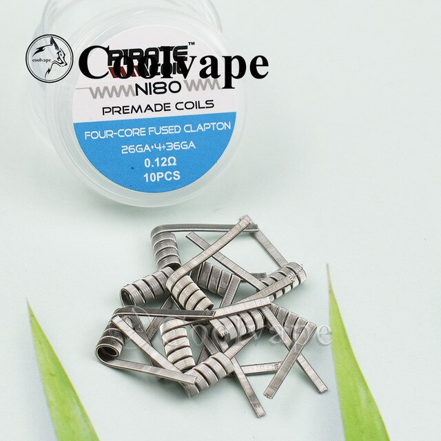 Wolf Coolvape NI80 bobine prefabbricate Clapton ad alta densità bobina Premade per filo di riscaldamento Mod atomizzatore rta e-cig RDA RTA da 510 fili: 0.12ohm / 1pcs