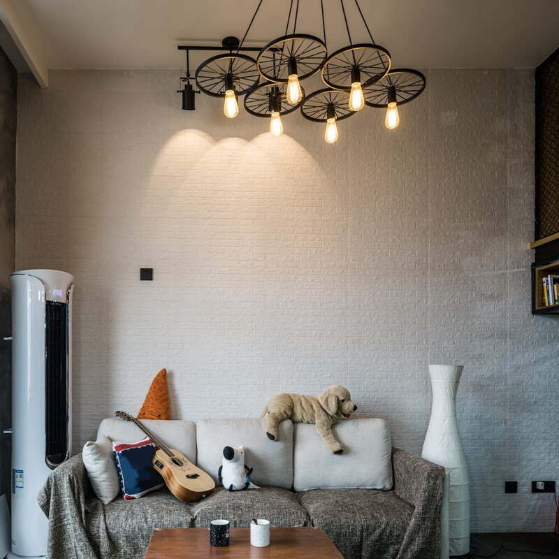 JHD-6 Pcs ST64 LED Replacement Light Bulbs E27 Screw Base Shatterproof LED Globe Bulbs Vintage Bulb 2700K Warm White Light