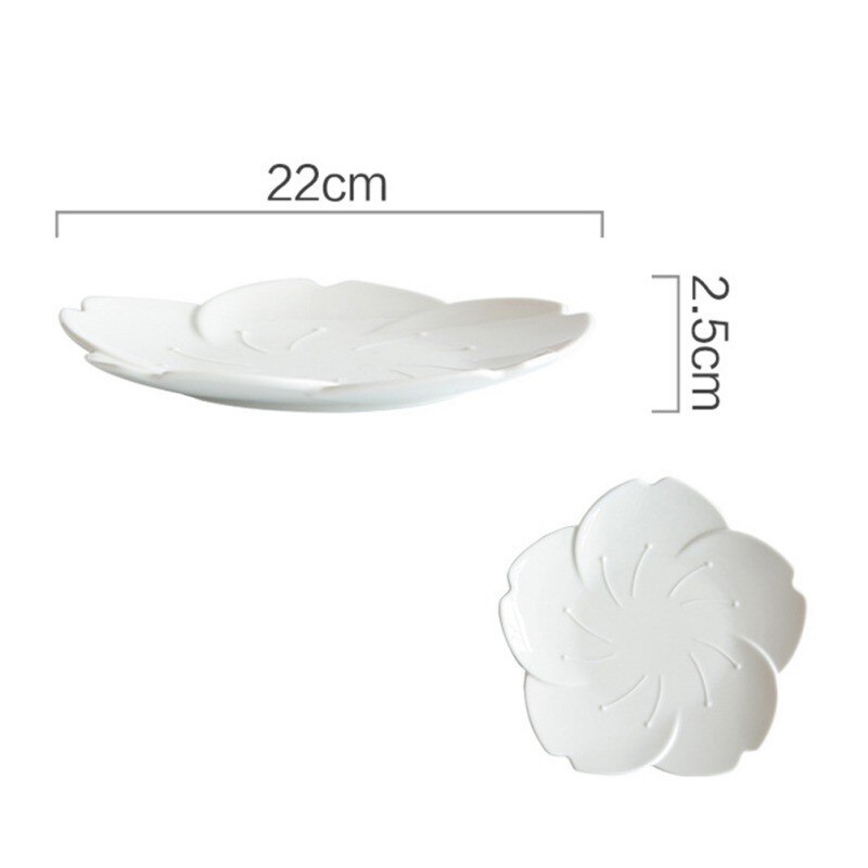 1 sztuk ceramiczne Sakura zestaw obiadowy różowy zastawa stołowa robić kuchni płyty kształt kwiatu sos czerwony pieprz danie plastikowe talerze płyty: D2