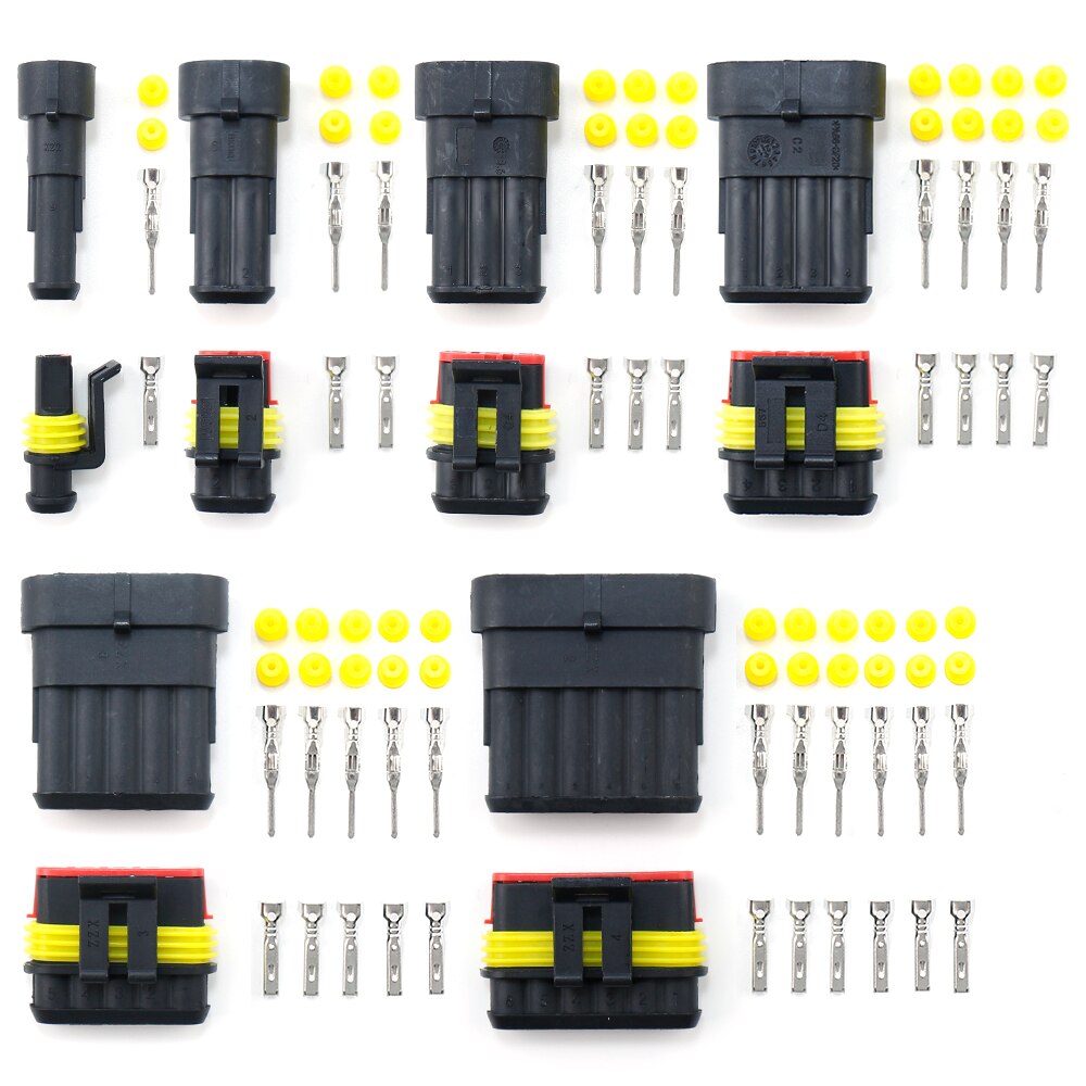 Vattentäta kopplingar kit bilkabel snabbkoppling elektrisk i bil kablar auto tätning uttag 1 2 3 4 5 6 stifts plug kit sätt