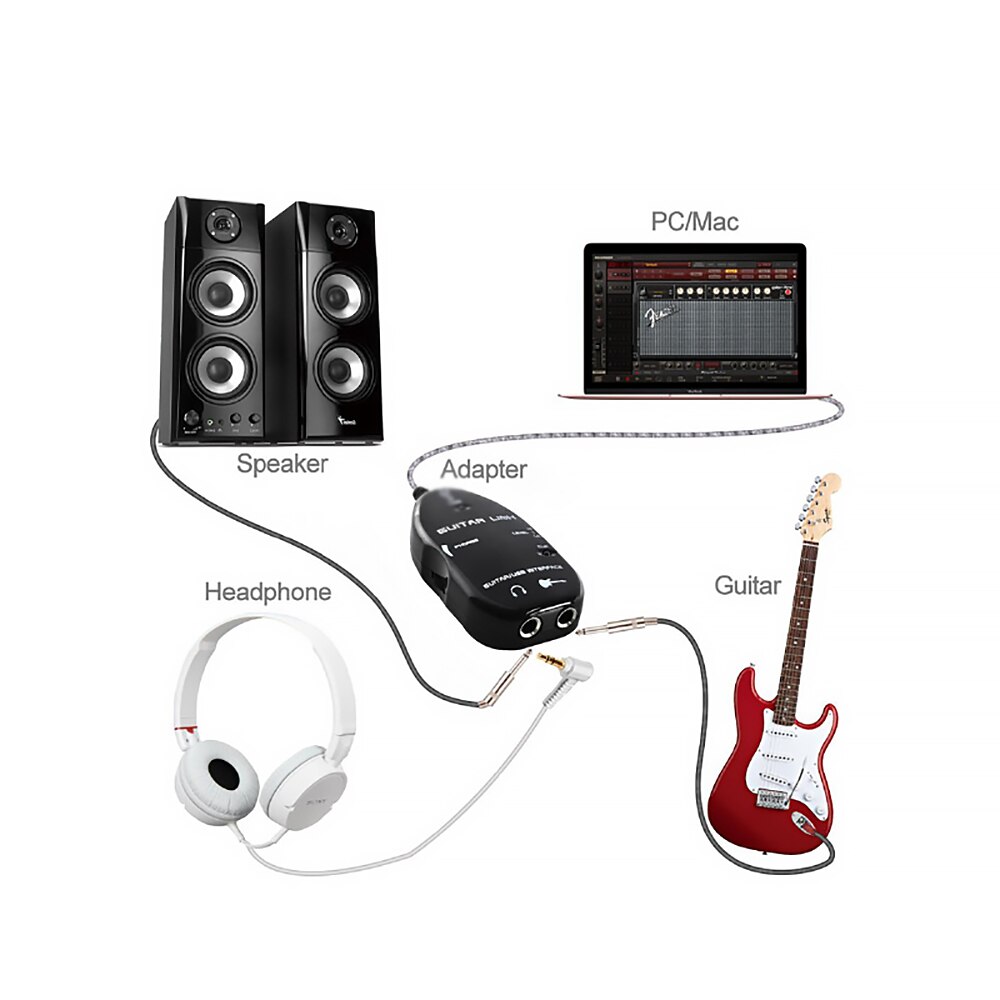 Guitar Cable Audio USB Link Interface Adapter For MAC/PC Music Recording Accessories For Guitarra Players