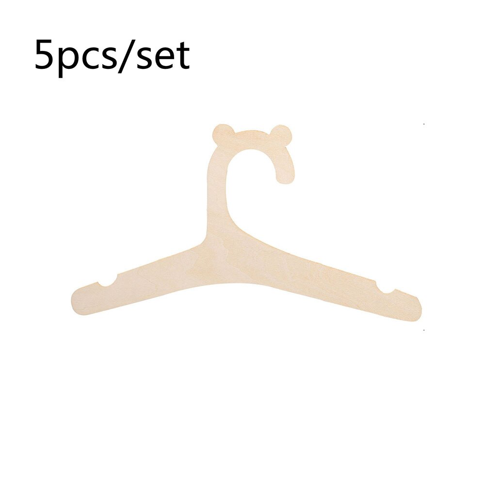Cintres Bois Avec Pinces Pour Pantalons Et Jupes - Lot De 5 - Blanc, Crochet Pivotant, 45cm