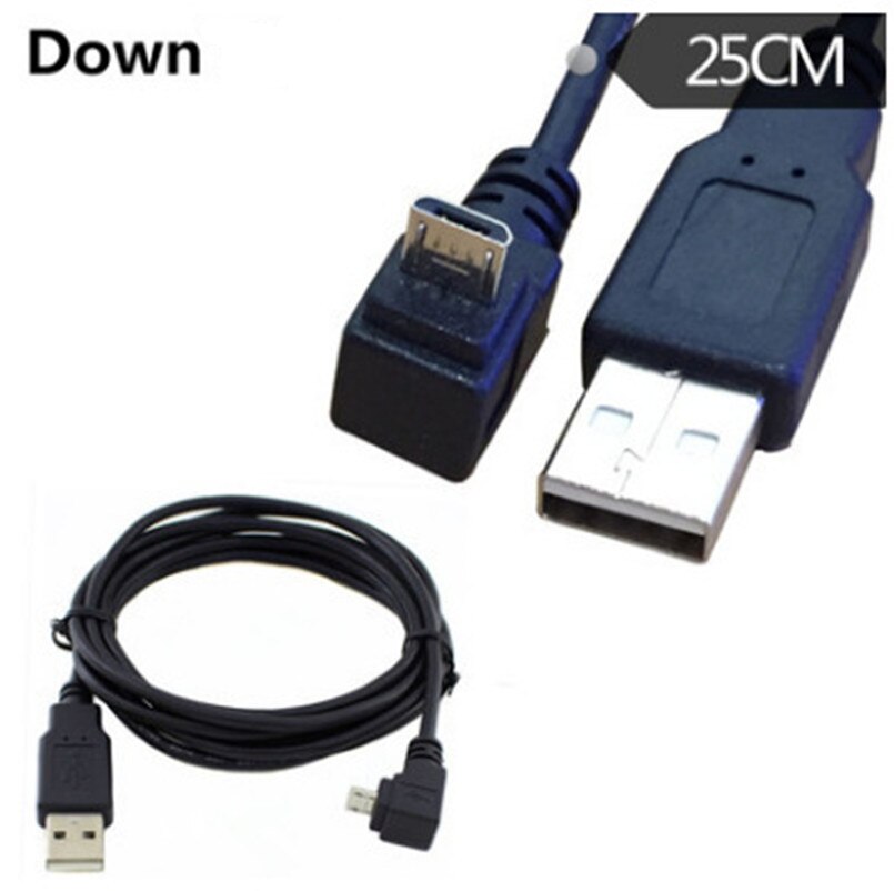 W górę iw dół oraz w lewo i w prostopadły 90 stopni USB Micro USB męski na USB transmisji danych w zakresie od złącze do ładowania kabel 25cm 50cm dla Tablet 5ft 5m