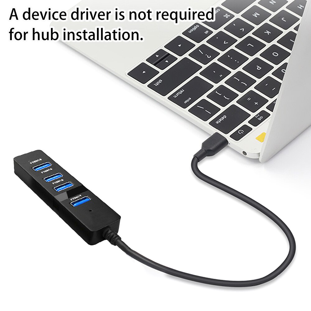 Hub USB 3.0 4 Ports Avec Prise Secteur - Transfert Rapide 5Gbps, Charge Simultanée, Câble 50 Cm