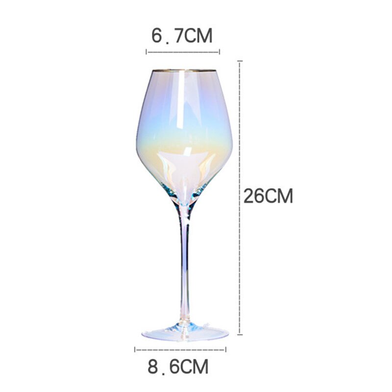 Dream Gradient Rainbow Goblet Crystal Glass Champagne Glass JS22