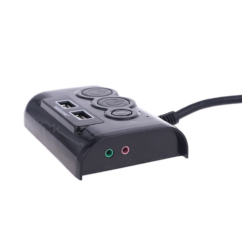 Desktop Computer Switch PC Case Power Supply on/off Reset Button Double USB Port