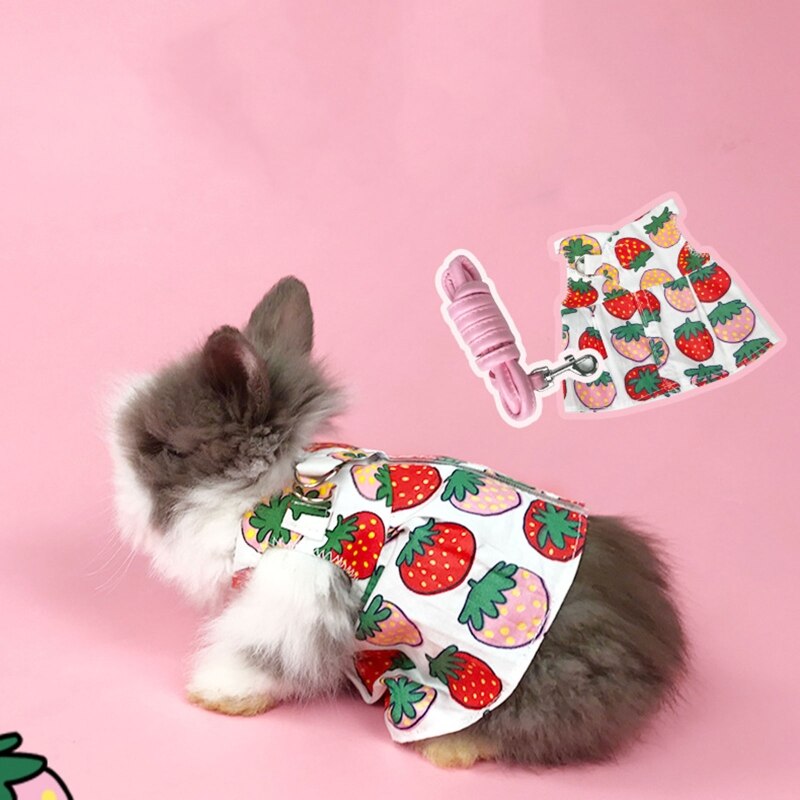 Ensemble harnais et laisse pour lapin, vêtements pour cochon d&#39;inde, gilet, jolie robe mignonne pour petit furet Hamster