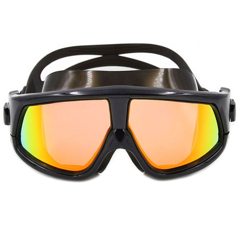 Lunettes de natation polarisées à grande monture, en Silicone, confortables, étanches, Anti-buée, Protection UV, pour adultes et femmes: Black
