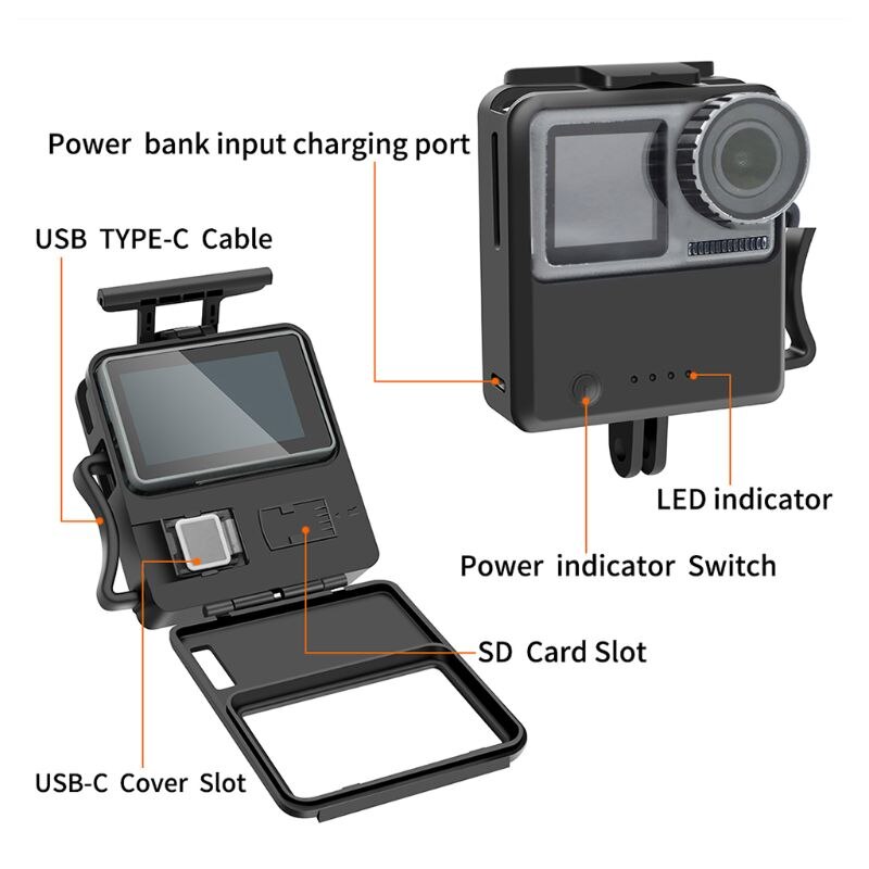 Mobiele Power Bank Batterij Oplader Usb-oplaadkabel Voor DJI Osmo Action