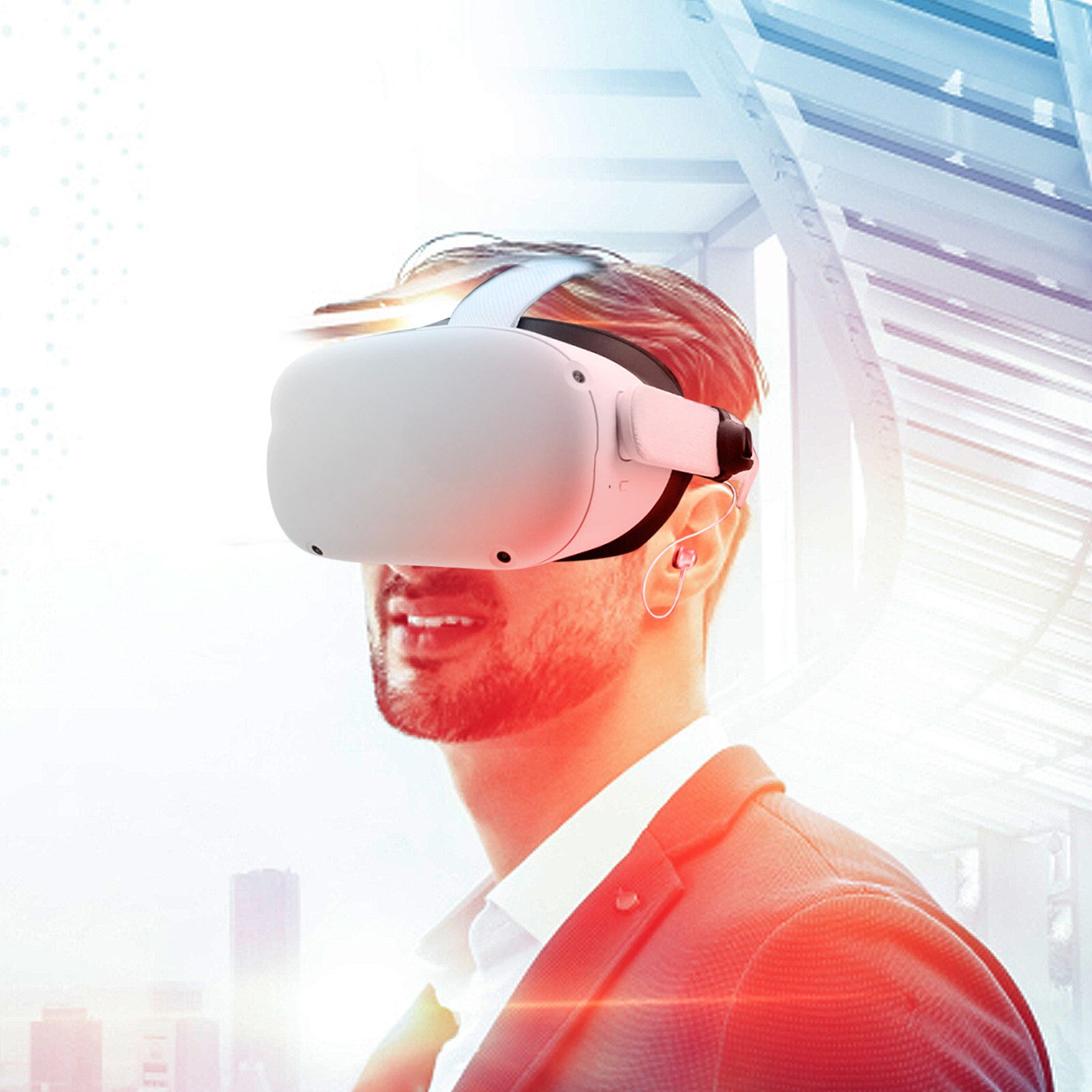 Vr-kopfhörer mit geräuschunterdrückung für oculus quest 2, 2 , mit etui, zubehör