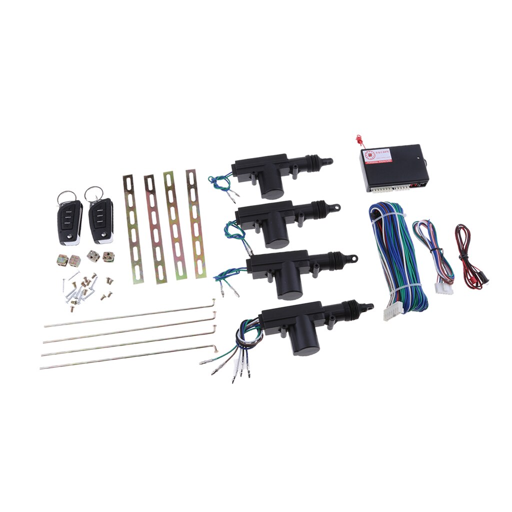 Keyless Entry System With Two 4-Button Remotes & 4 Door Lock Actuators - Central Locking System