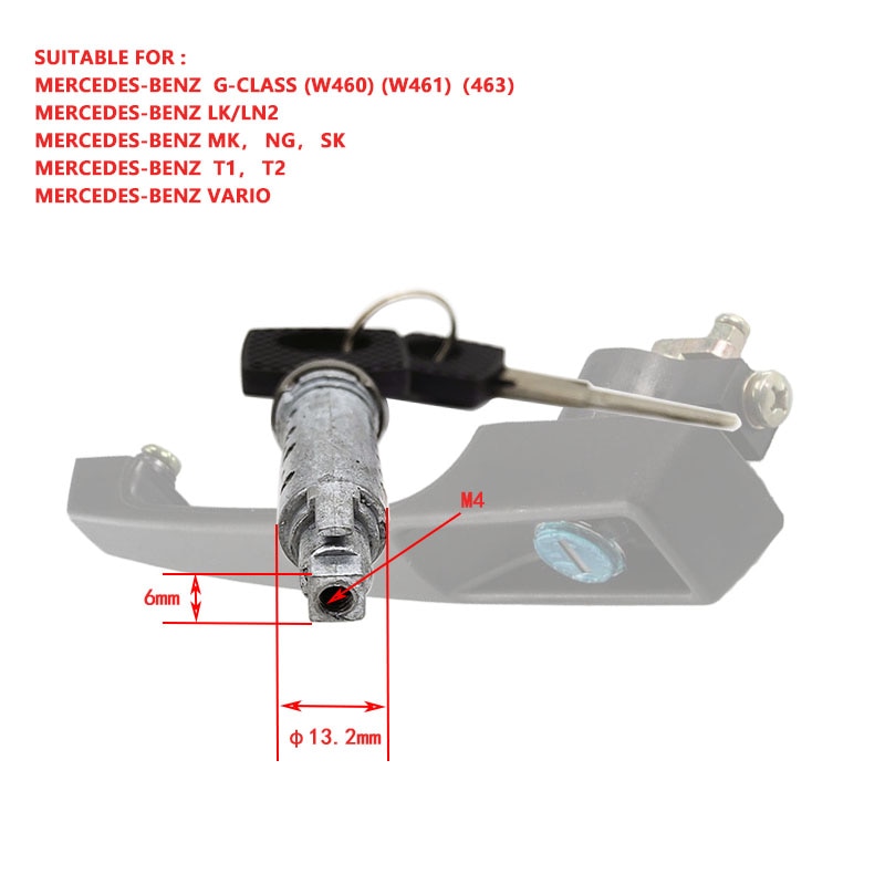 Door handle repair kit suitable for Mercedes G-CLASS (W460) (W461)(463) T1 VARIO door handle 4 lock cylinders + 2 keys