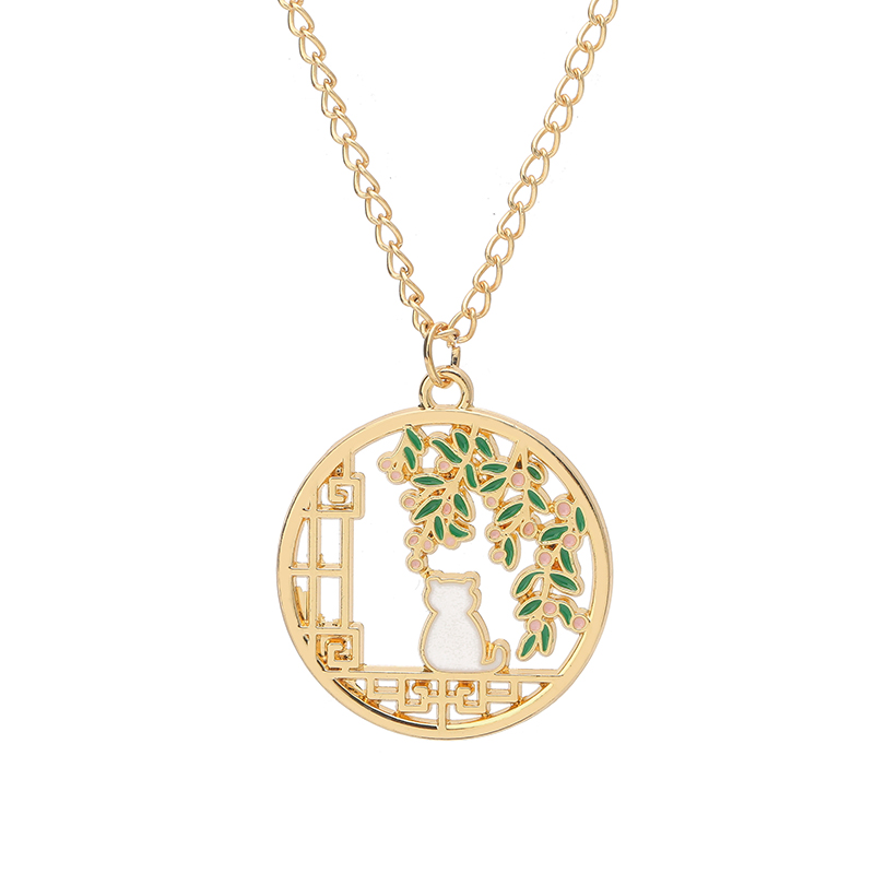 créative Sakura lapin chat collier mignon dessin animé guirlande pendentif dames bijoux accessoires colliers rose