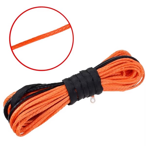 Corde de treuil synthétique pour voiture de récupération tout-terrain, ULde treuil, Rock Guard, RL UTV, chasse-neige, accessoires de remorquage, 4x4, 50 pieds, 1/4 pouces, 15m x 6mm: Or