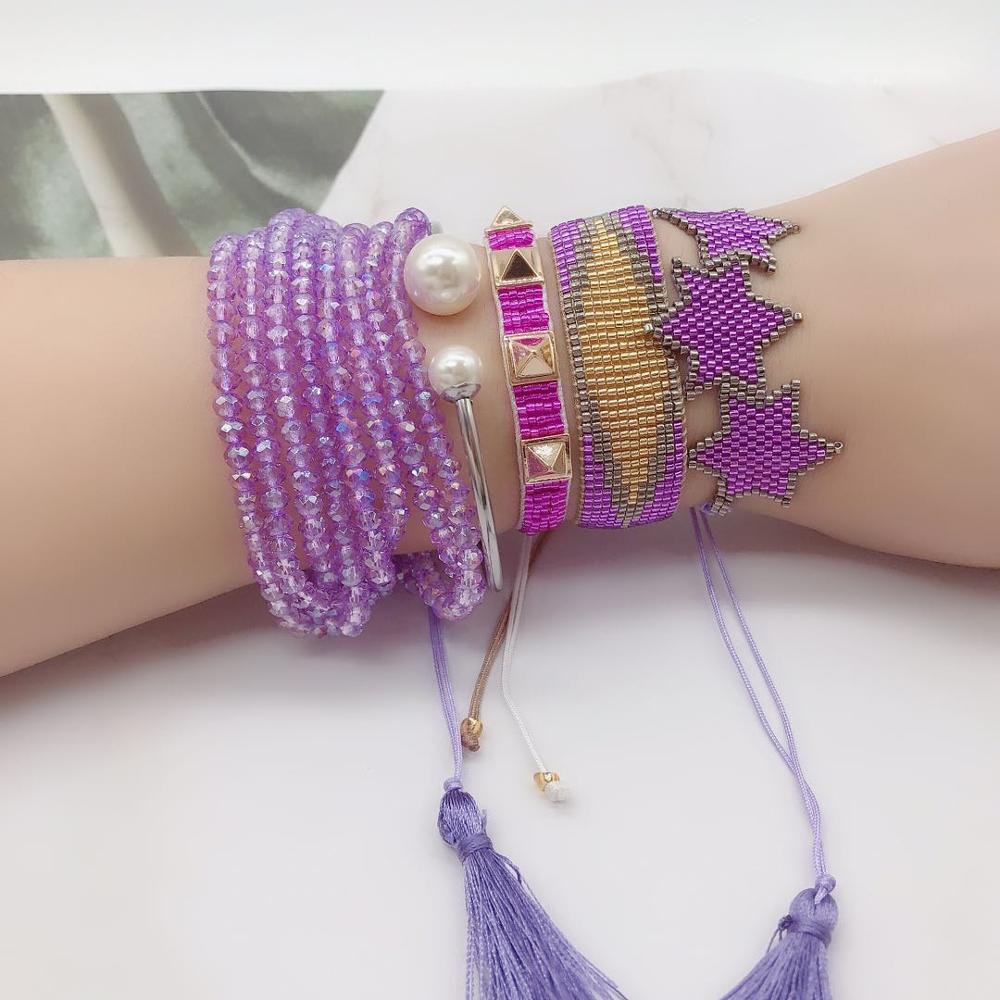 ZHONGVI Women Star Bracelet Bohemia Tassel MIYUKI Bead Bracelets Jewelry Delica Pulseras Mujer Moda: set