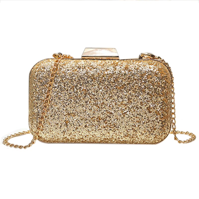AUAU-Women Evening Bag Wedding Party Bag Diamond Rhinestone Clutches Crystal Bling Clutch Bag Purses: Gold