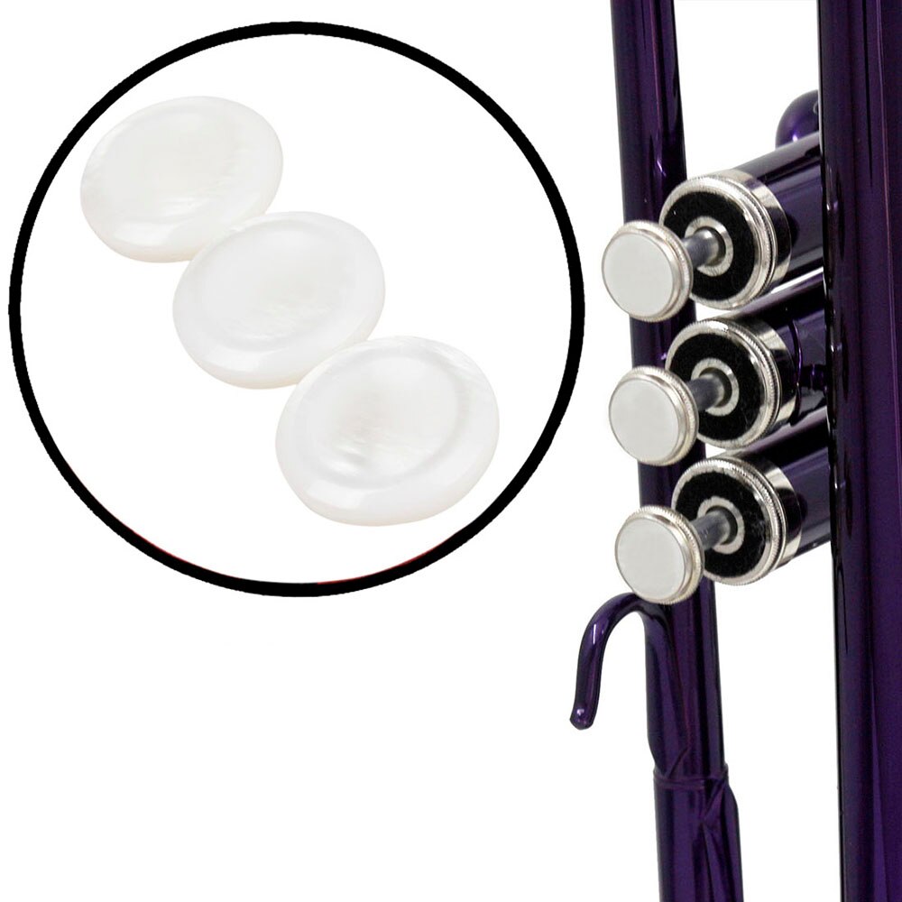 3pcs Trumpet Valve Finger Keys Buttons Inlays White Shell Trumpet Parts Accessories