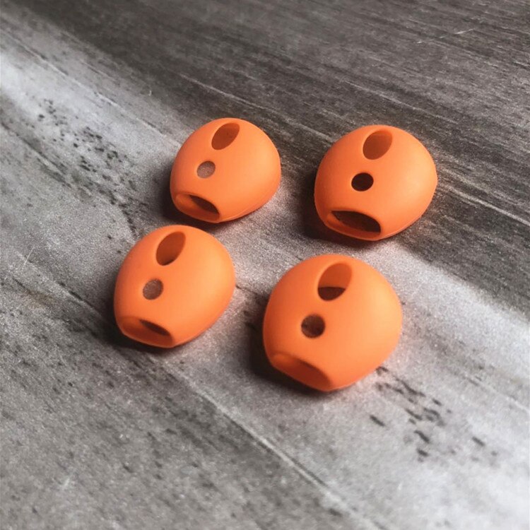 For Apples airpods 2 anti-lost silicone sleeve Bluetooth headset case ultra-thin non-slip ear caps for air pods Accessories: Orange A pair