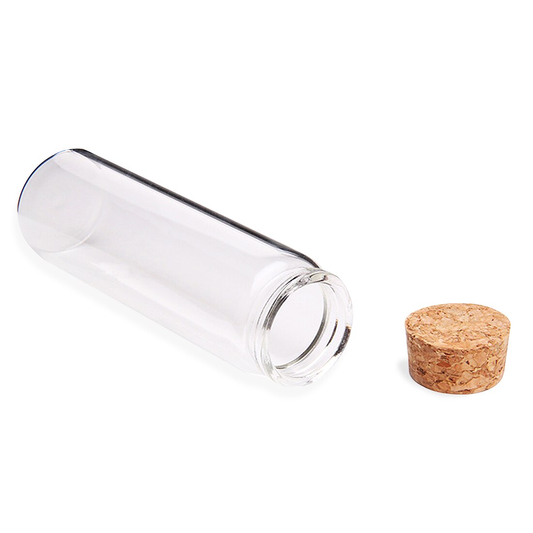 37*120MM 90ML Glass Bottle Wishing Floating Bottle Empty Sample Storage Jars with Cork Stoppers - Transparent