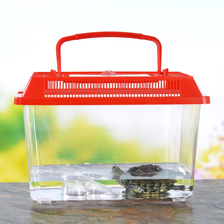 Portable transparent plastic small fish tank non-toxic goldfish tank colorful turtle tank highly transp