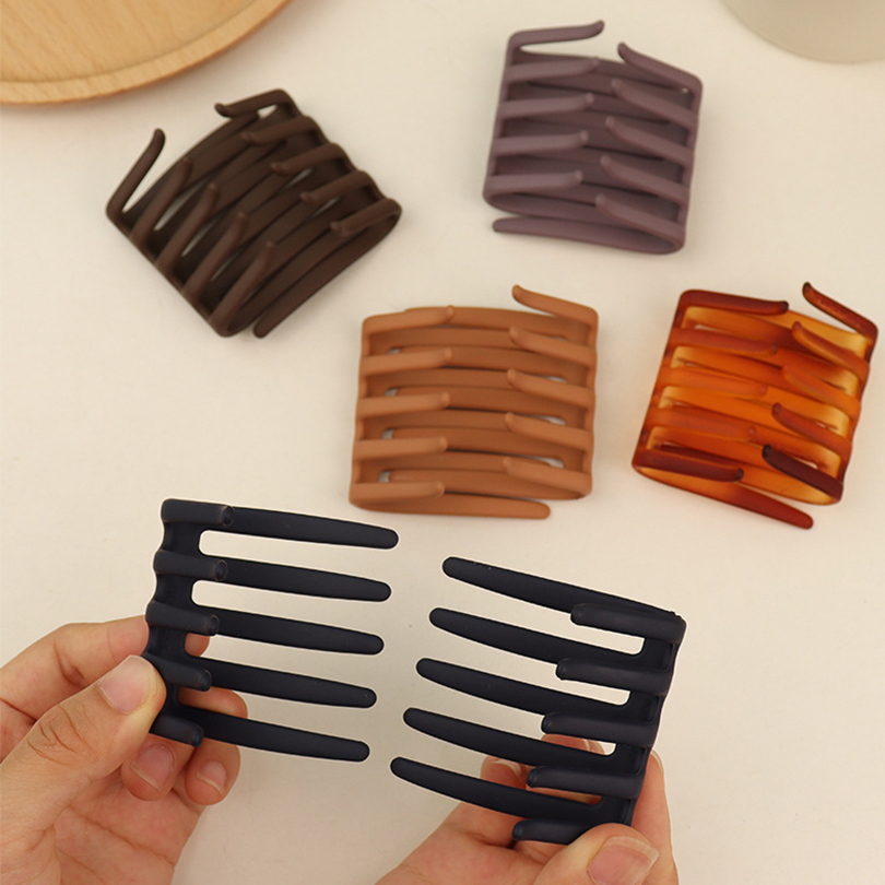 Fermaglio per capelli elasticizzato Doppio lato Pettine per capelli da donna coda di cavallo Mohawk Accessori per creatori di panini facile strumento per lo messa in piega dei capelli ricci spessi Artiglio per capelli