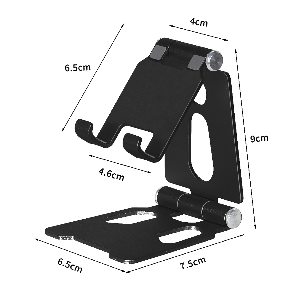 Stojak na telefon iPhone 13 14 Pro Xiaomi mi 9 Metalowy uchwyt na telefon Składany stojak na telefon iPhone 12 11 XS: Black