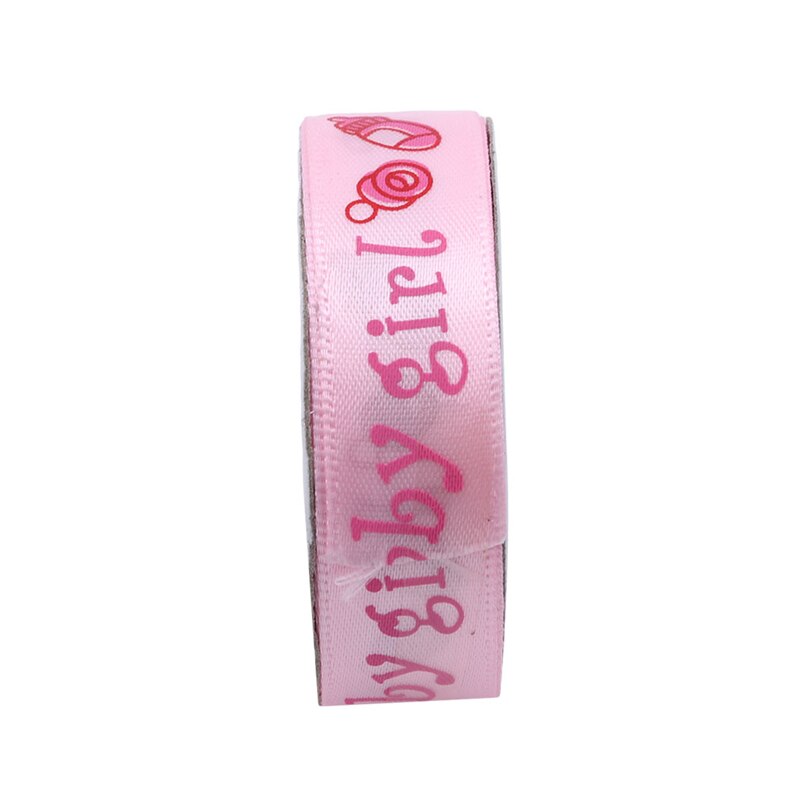 10 yardas/rollo de cinta de satén para Baby Shower It's A Boy/Girl, cinta de , cinta DIY hecha A mano, cintas para la de cumpleaños: Pink girl 2 bottle
