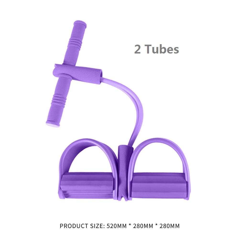 Fitness Elastische Zitten Pull Spanning Touw Oefening Thuis Yoga Apparatuur Latex Pedaal Training Gewichtsverlies Sport Sterke Vrouwen Mannen: 2 Tubes Purple
