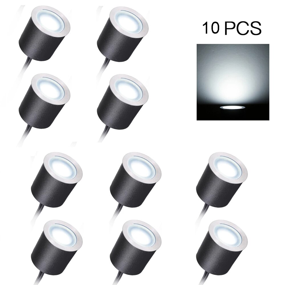 Cool White 12V Outdoor Landscape Garden Patio LED Deck Recessed Lights Waterproof