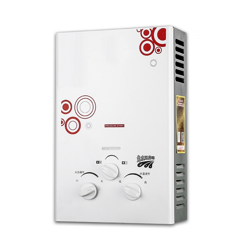 más tipo de chimenea Ce 100% de 6L de Gas NATURAL calentador de agua instantáneo calentador de agua propano inoxidable sin tanque de ducha de lavado