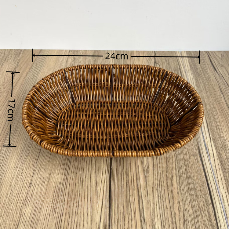 Supermarket Fruit and Vegetable Display Basket Dim Sum Basket Square Storage Basket Woven Fruit Basket Snacks Bread Snack Basket: MULTI
