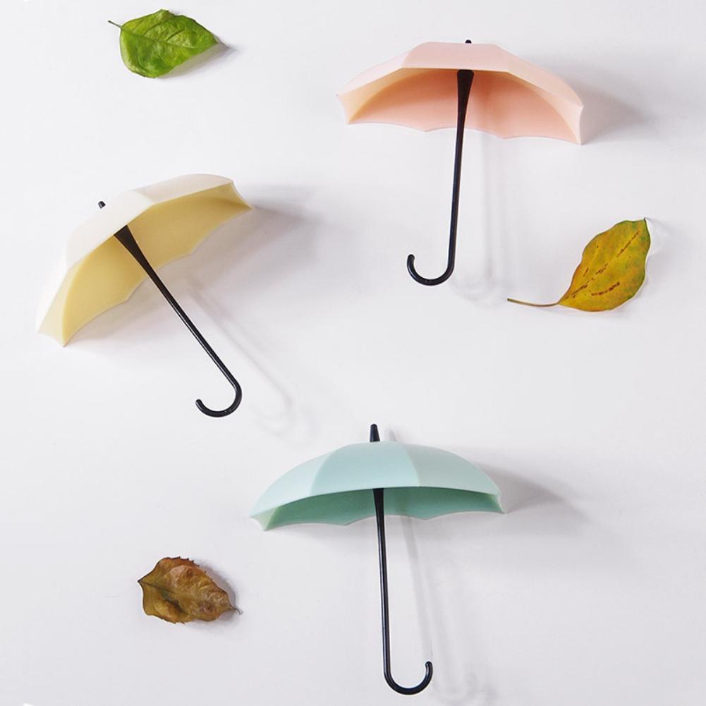 Hooks Up 3Pcs Mini Umbrella Wall Hook Key Hanging Keyring Holder Decorative Home Storage Organization