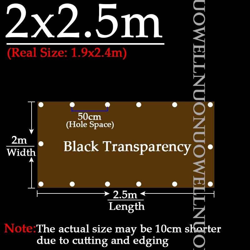 Custom 0.35mm Thick PVC Rainproof Cloth Black Transparent Tarpaulin Garden Plant Awning Aiti-UV Sun Protective Waterproof Cover