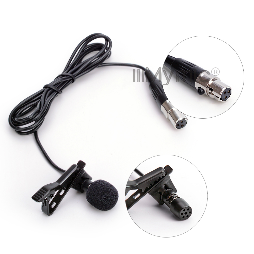Micrófono de solapa Lavalier para AKG Sennheiser Shure transmisor Bodypack inalámbrico Mini 3 pines XLR 3,5mm bloqueable 4 pines