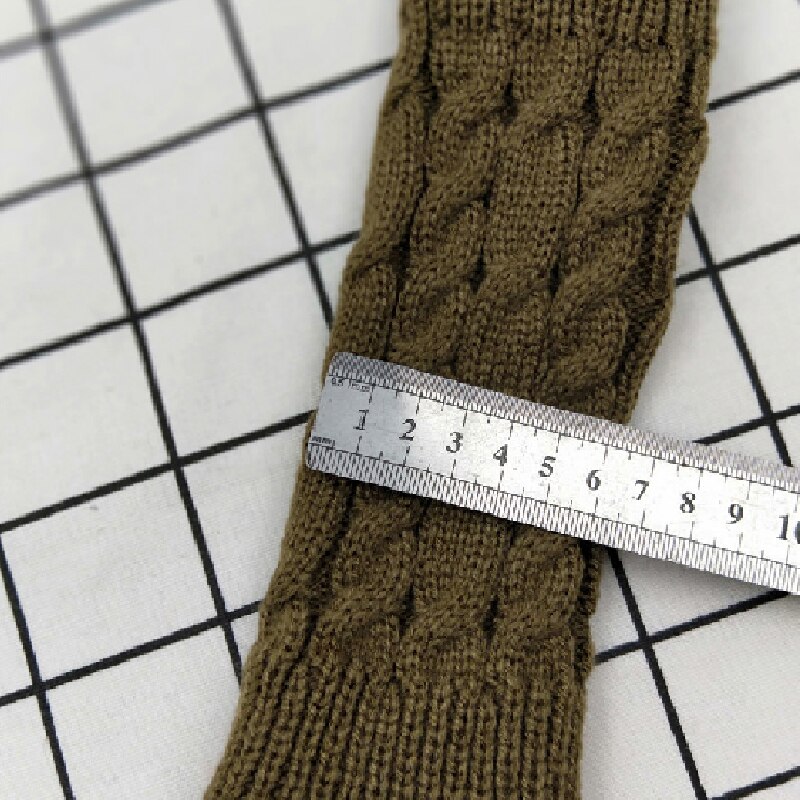 Femmes hommes hiver torsion Crochet tricoté sans doigts gants manches courtes main plus mitaines couleur unie Guantes Mujer
