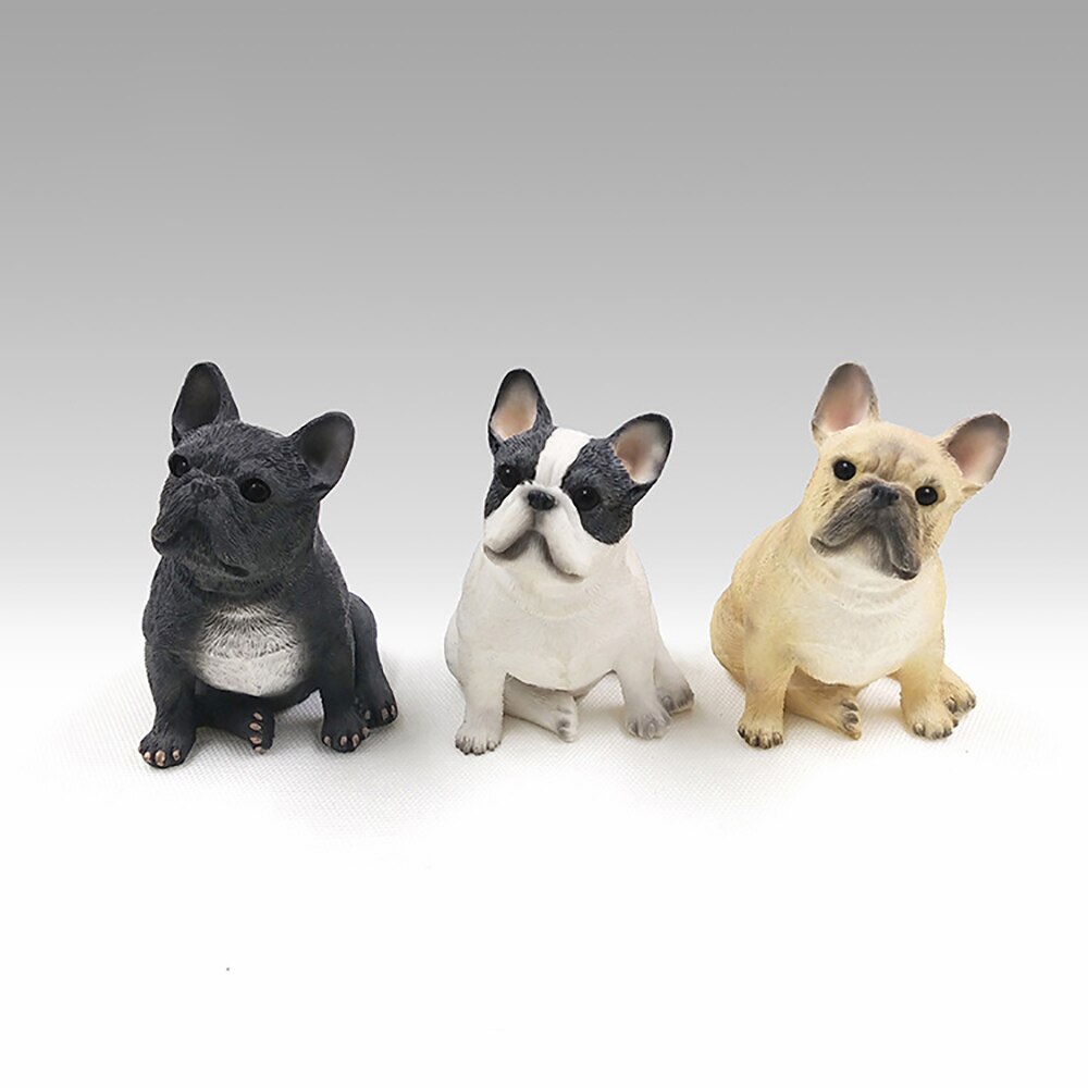 Bil ornament personlighed harpiks mini fransk bulldog dekoration hjem bil interiør imitation hund håndværk indretning tilbehør