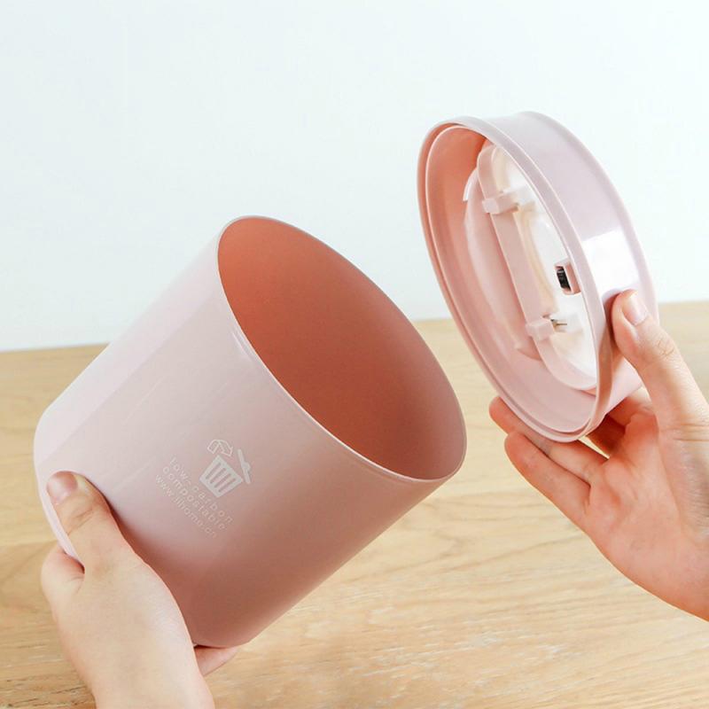 Fashionable Home Desktop Mini Trash Can Table Waste Bins Bathroom Garbage Basket Push-on Household Cleaning Accessories