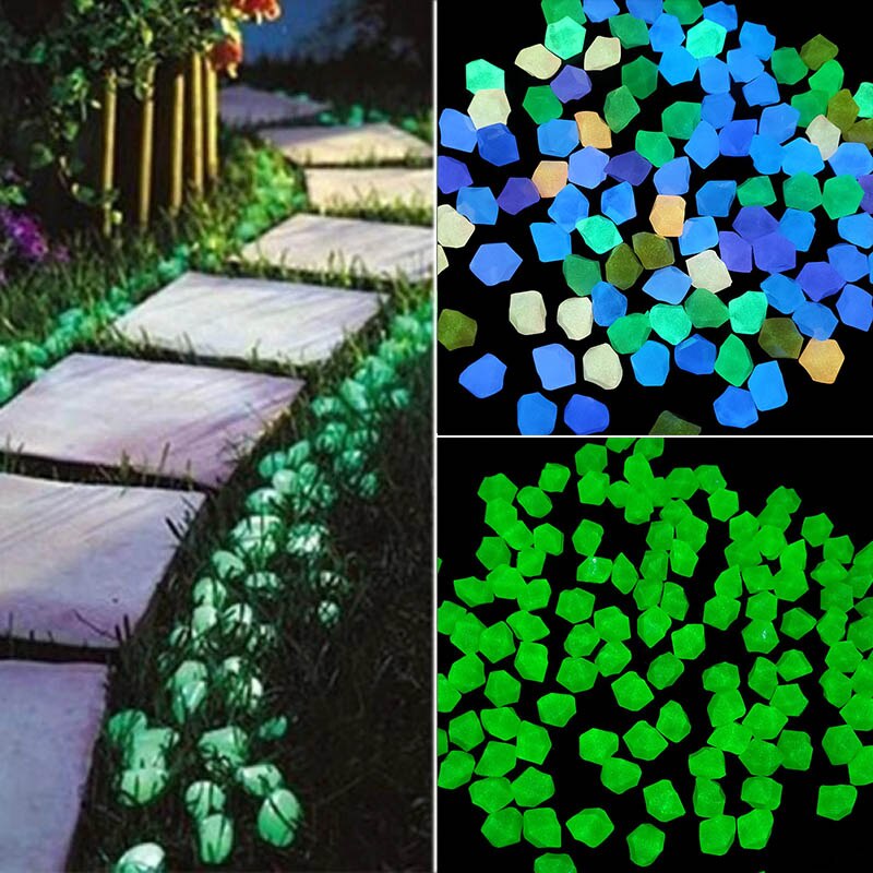 Galets de jardin lumineux qui brillent dans la nuit, 300 pièces/sac, pierres de décoration lumineuses pour allées, chemin, pelouse, cour