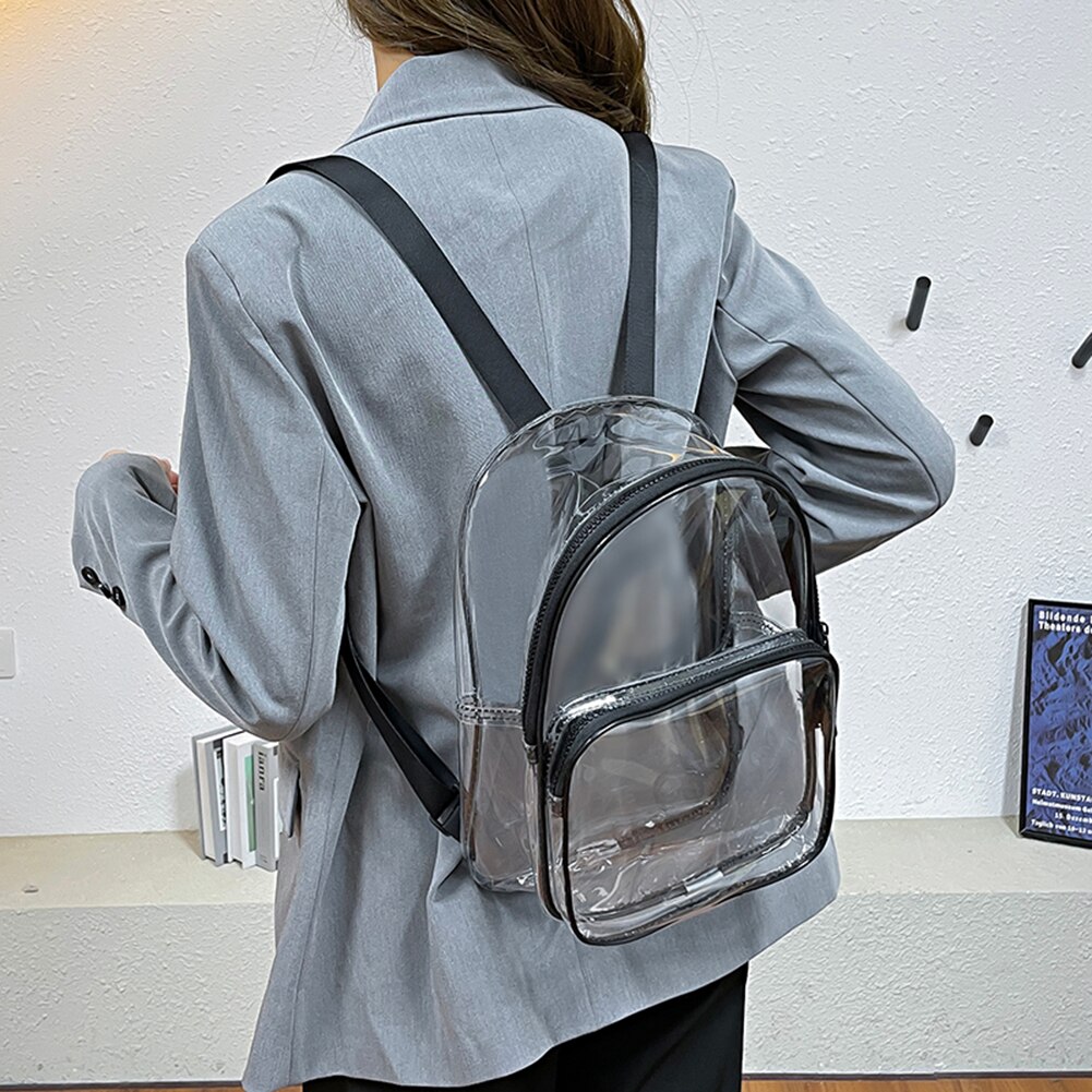 Zaino da donna borsa in PVC impermeabile trasparente studenti universitari di moda femminile borsa con paillettes trasparente zaini da scuola zaini da donna