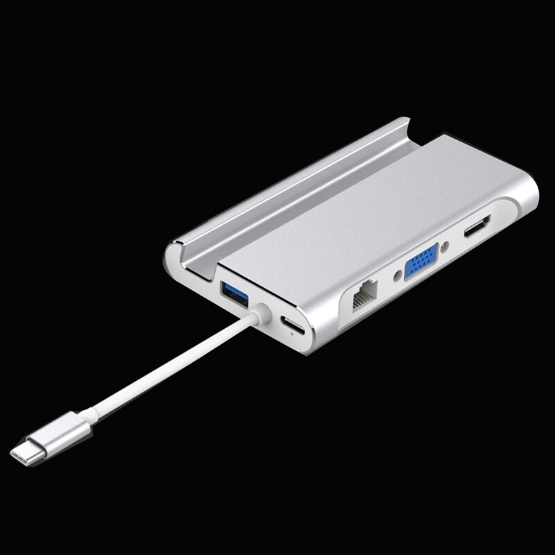 USB-C portátil Docking Station USB 3,0 HDMI VGA RJ45 de Hub USB para portátil Maecbook Pro para HP DELL de superficie para Lenovo Samsung Doc