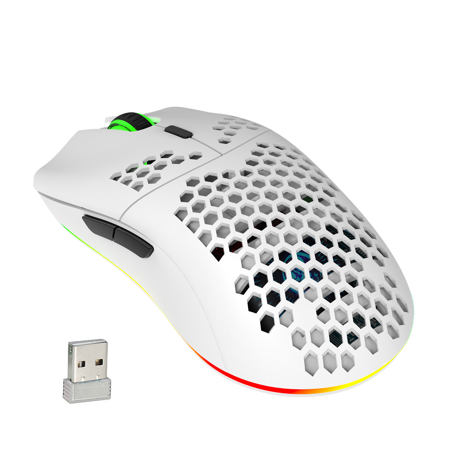 HXSJ T66 RGB 2.4G Wireless Gaming Mouse RGB Lighting Charging Mouse with Adjustable DPI Ergonomic for Desktop Laptop
