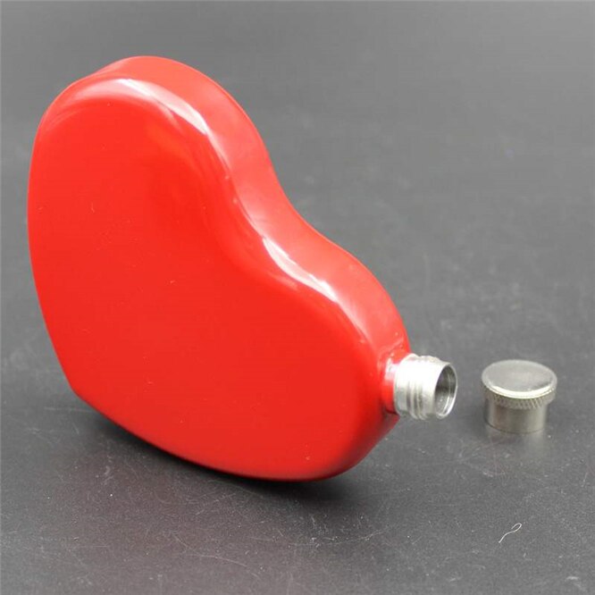 5pcs Heart shape Hip Flask stainless steel portable flask 4.4oz wine pot High flagon 125ml nice for women