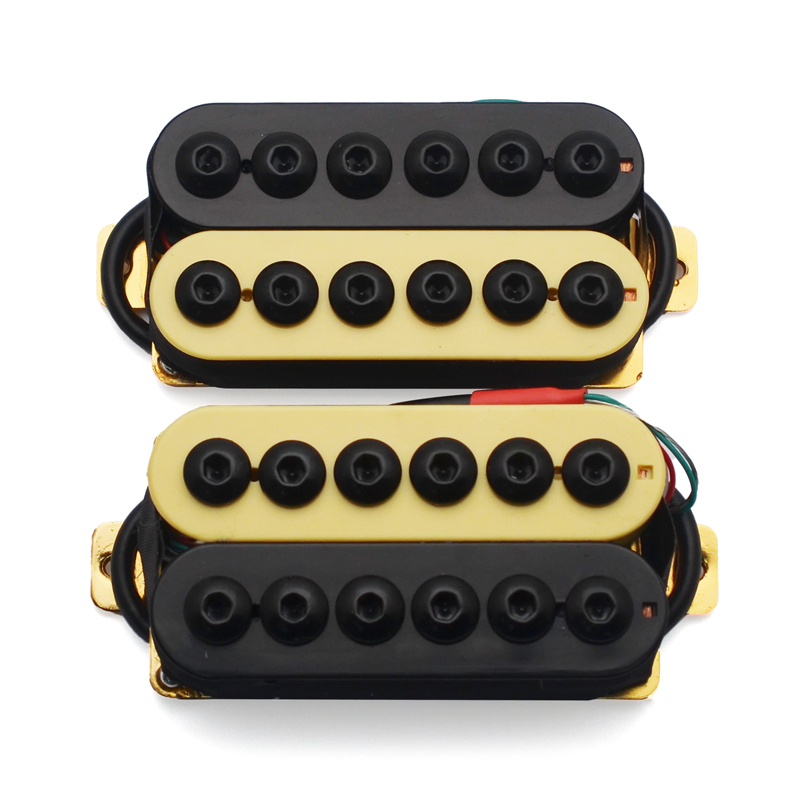 Pastillas de guitarra eléctrica de doble bobina de Metal ajustable, pastillas Humbucker Punk, marfil/negro