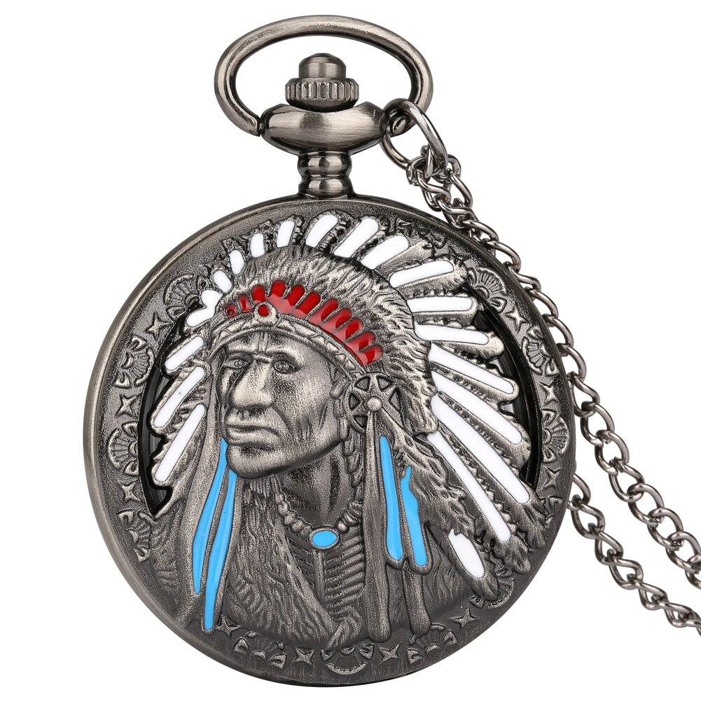 Antikt gammelt lommeur gammelt indiske mænd ur mand vedhæng ure legeret slank kæde halskæde reloj de bolsillo hombre: -en