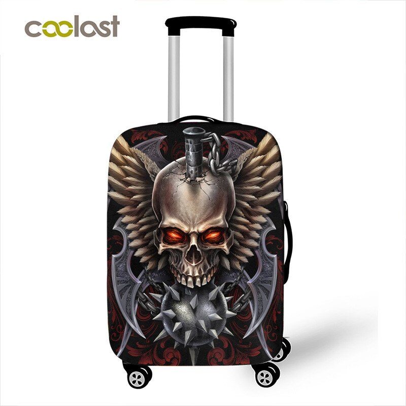 Punk Rock Guitar Rose Skull Suitcase Cover Travel Accessories Elastic Protective Luggage Covers Anti-dust Case Cover 18-32 inch: L / pxtgothic44