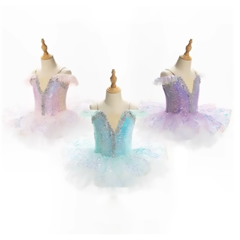 Vestito da balletto professionale per bambini Tutù di balletto verde tutù di balletto del Lago dei cigni costume per bambini Balletto La bella addormentata Abbigliamento da spettacolo