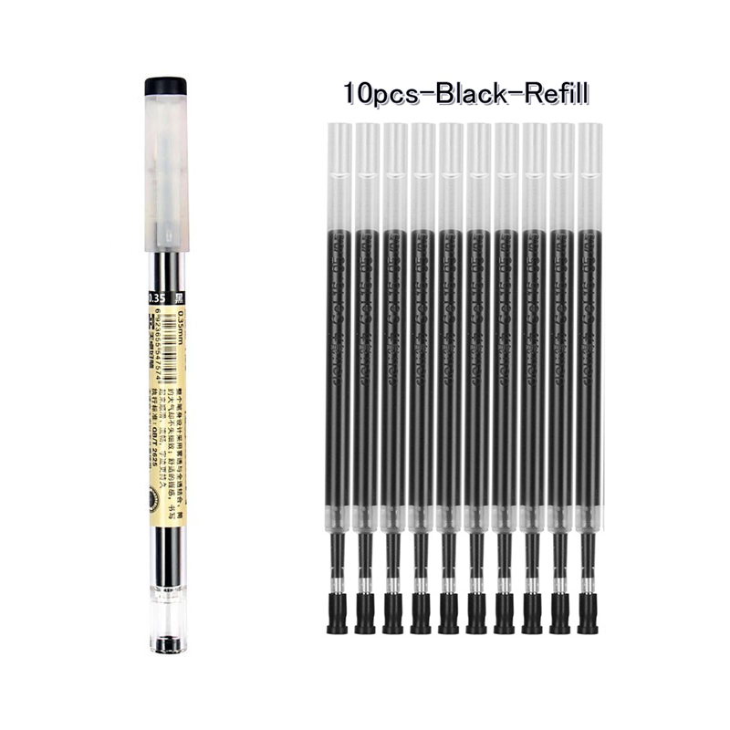Gel Stifte 0,35mm verrotten/Schwarz/Blau Tinte einstellen Minen Stange Gel Stift Für Griff Marker Schule Büro schreibwaren Schüler Schreibwaren: Marine Blau