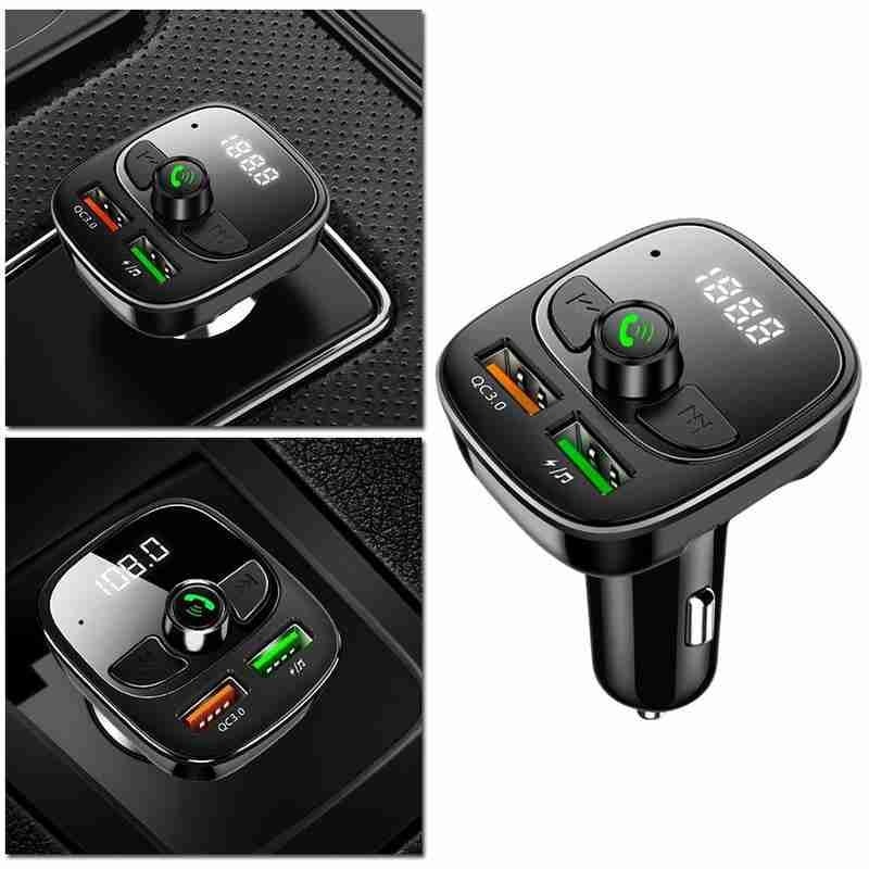 Buletooth Handsfree Car Kit FM Transmitter Aux Modulator Buletooth Car MP3 Player Audio Receiver Adapter Dual USB Car Charger
