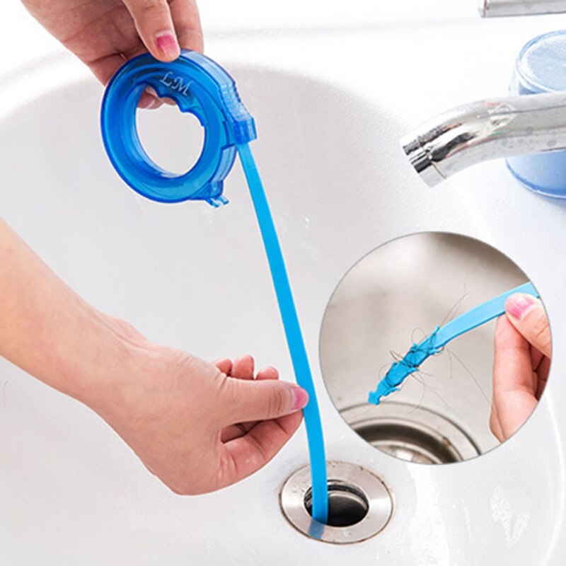 Tilbagetrækkelig gennem kloak hårrenser vask anti-blokerende rengørings krog toilet uddybning toiletbørste rengøring