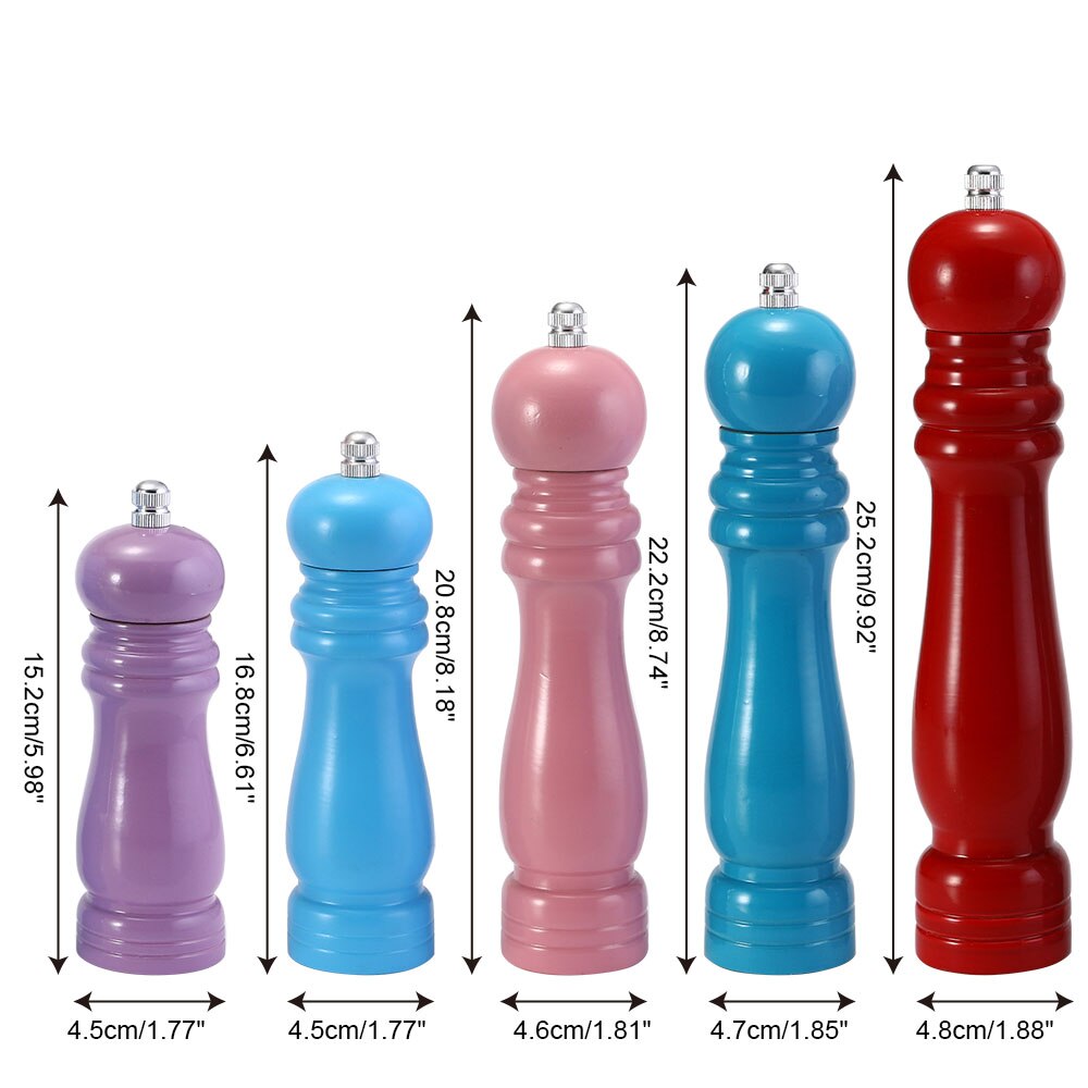 1 stk fargerik krydderpotte tre pepper kvern salt og pepper shaker kjøkken matlaging krydder salt sukker mølle krydderverktøy